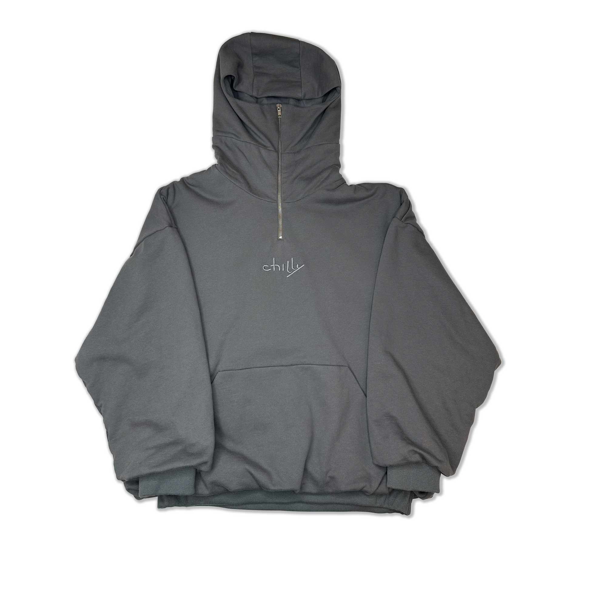 Heavy Over-sized Balaclava Hoodie featuring Old Cartoon Style Graphic - chilly